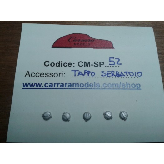 CM-SP52 set 5 pz tappo serbatoio in metallo bianco diametro 3 mm - scala 1:43